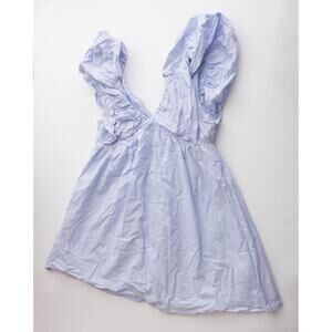 Day + Moon Light Blue Ruffled Babydoll Mini Dress Small
